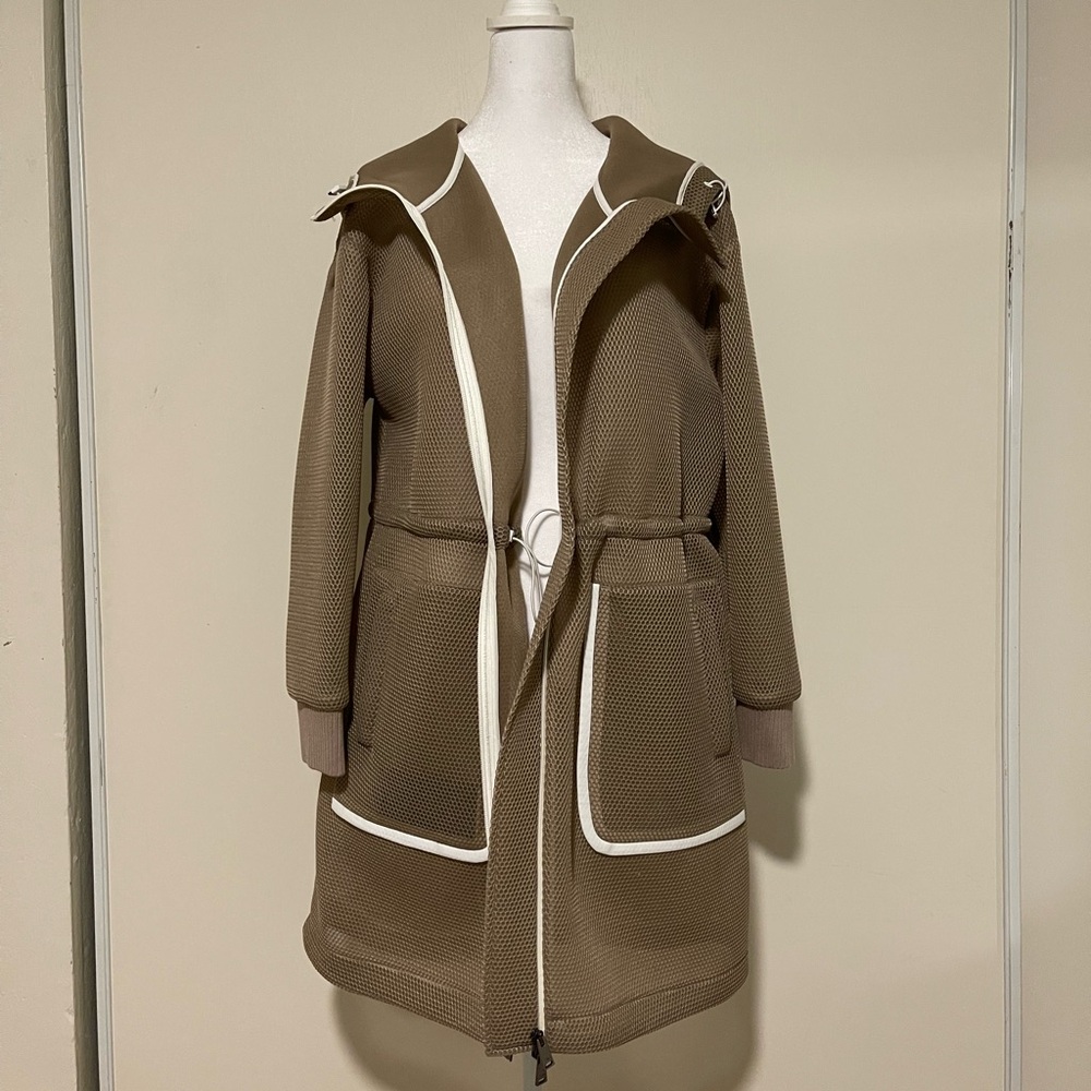 Fendi Women's Tan Mesh Jacket with White Trim